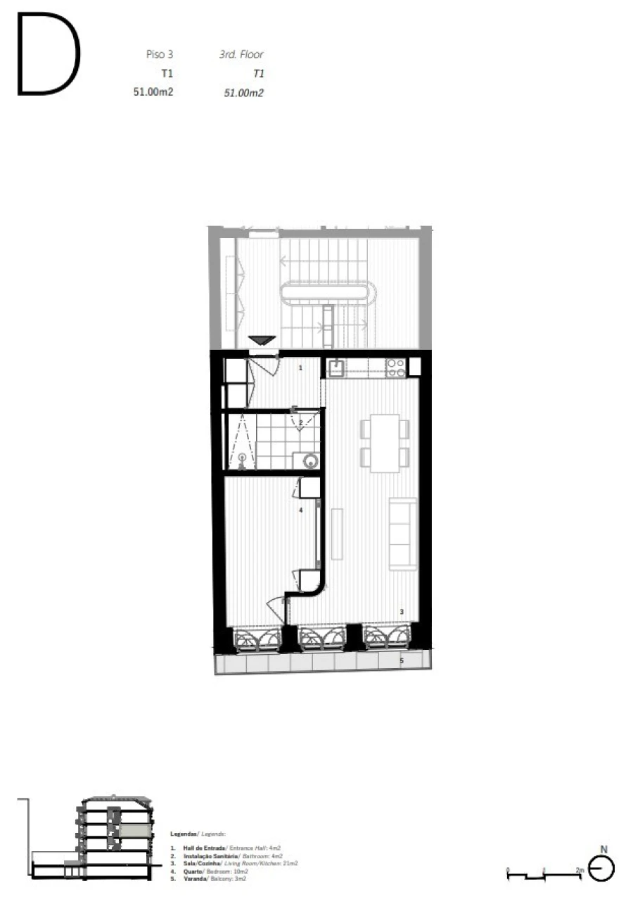 Apartamento T1 para Venda em Cedofeita, Santo Ildefonso, Sé, Miragaia, São Nicolau e Vitória Planta 1