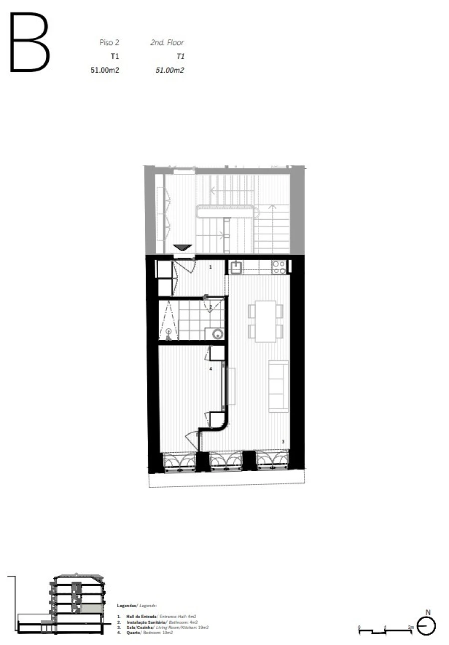 Apartamento T1 para Venda em Cedofeita, Santo Ildefonso, Sé, Miragaia, São Nicolau e Vitória Planta 1