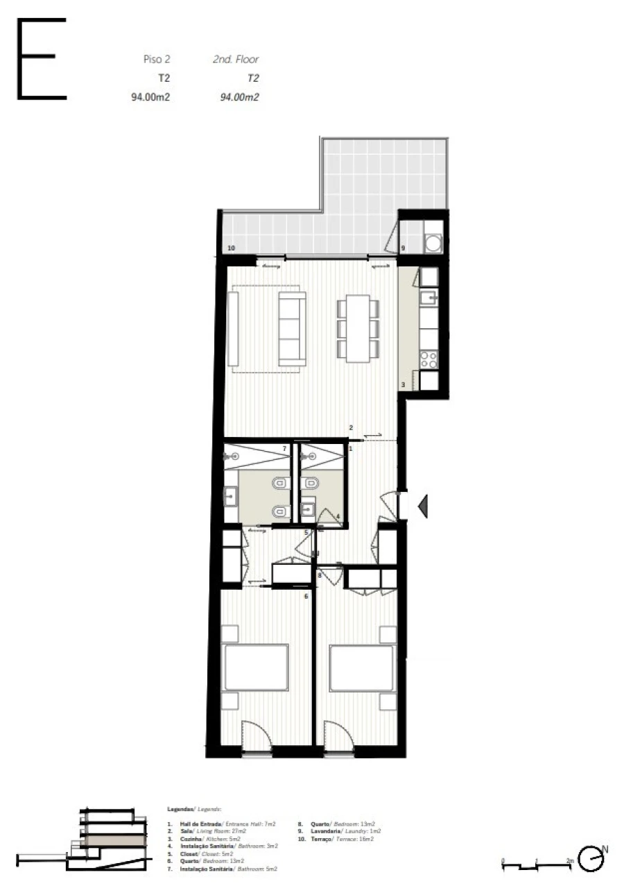 Apartamento T2 para Venda em Cedofeita, Santo Ildefonso, Sé, Miragaia, São Nicolau e Vitória Planta 1