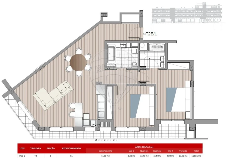 Apartamento T2 para Venda em Almeirim Foto 14
