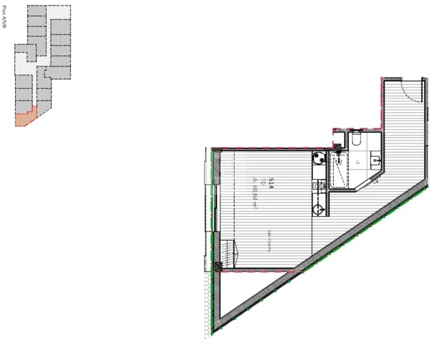 Apartamento T0 para Venda em Mafamude e Vilar do Paraíso Planta 1