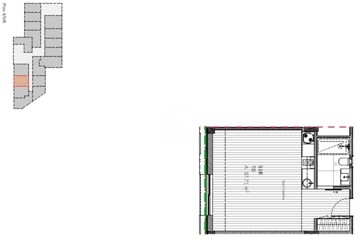 Apartamento T0 para Venda em Mafamude e Vilar do Paraíso Planta 1