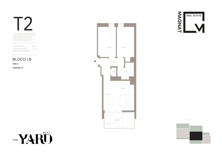Apartamento T2 para Venda em Santa Marinha e São Pedro da Afurada Planta 1