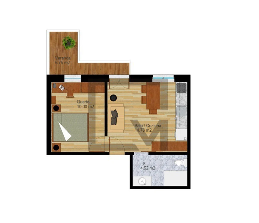 Apartamento T1 para Venda em Santa Marinha e São Pedro da Afurada Foto 5