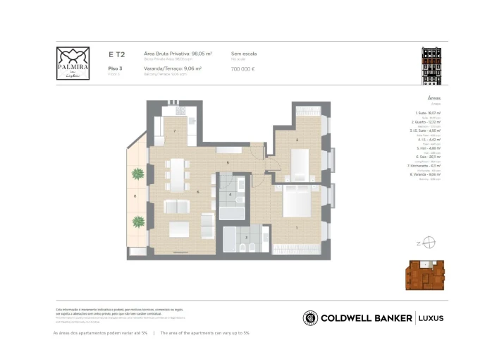 Apartamento T2 para Venda em Arroios Planta 1