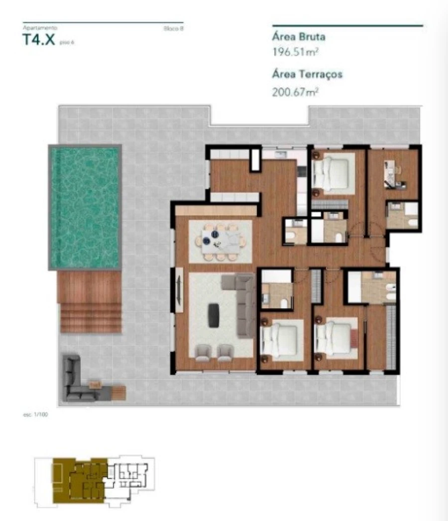 Apartamento T4 para Venda em Funchal (Santa Luzia) Planta 1