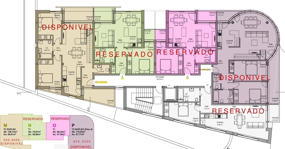 Apartamento T4 para Venda em Repeses e São Salvador Planta 1