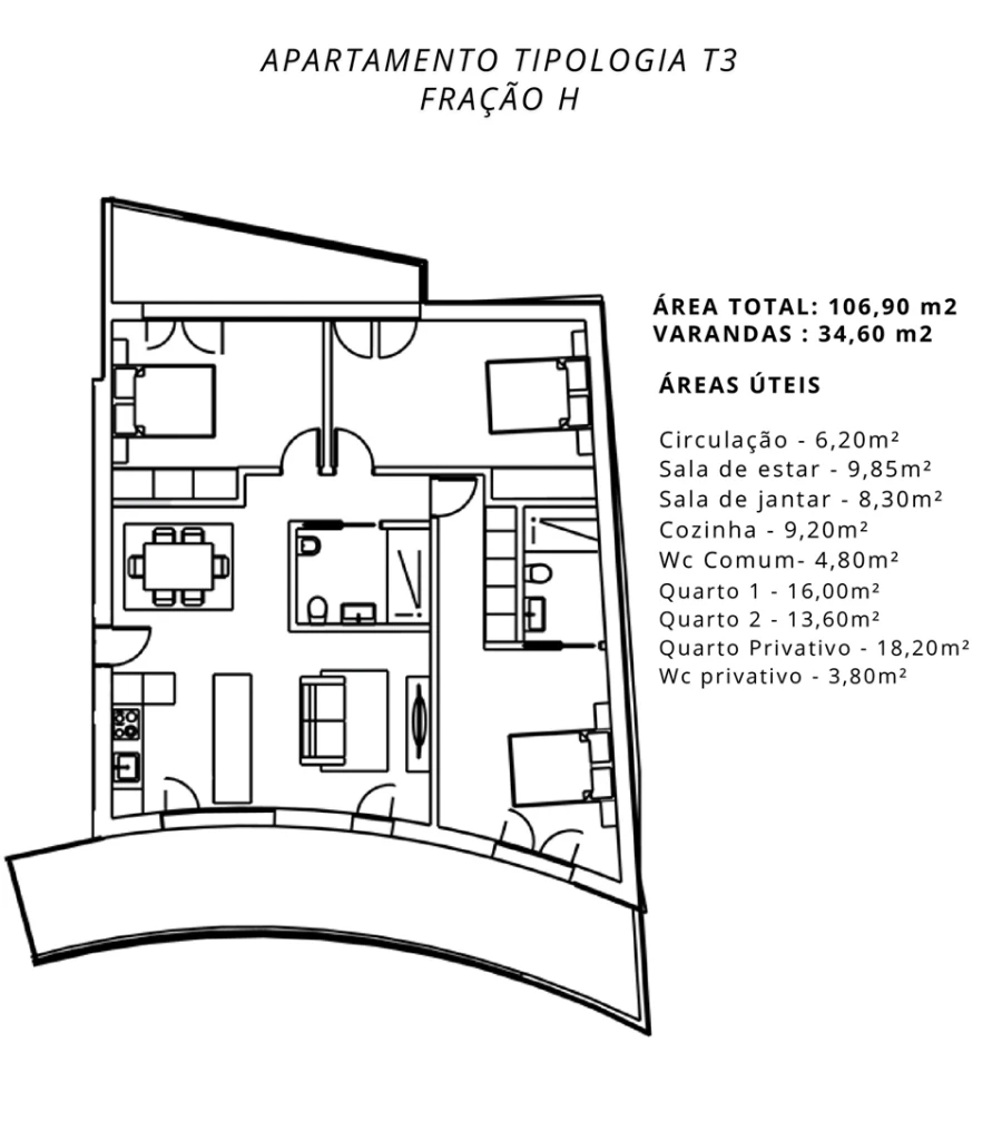 Apartamento T3 para Venda em Viseu Foto 15