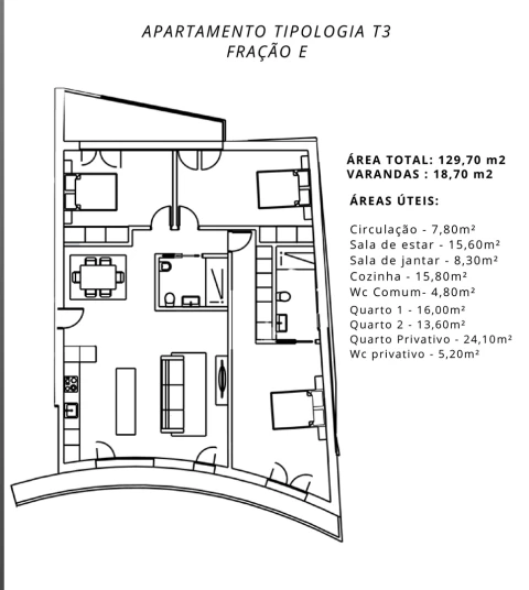 Apartamento T3 para Venda em Viseu