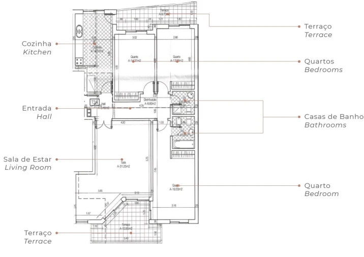 Apartamento T3 para Venda em Quelfes Planta 1