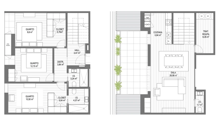 Apartamento T3 para Venda em Santa Joana Planta 1