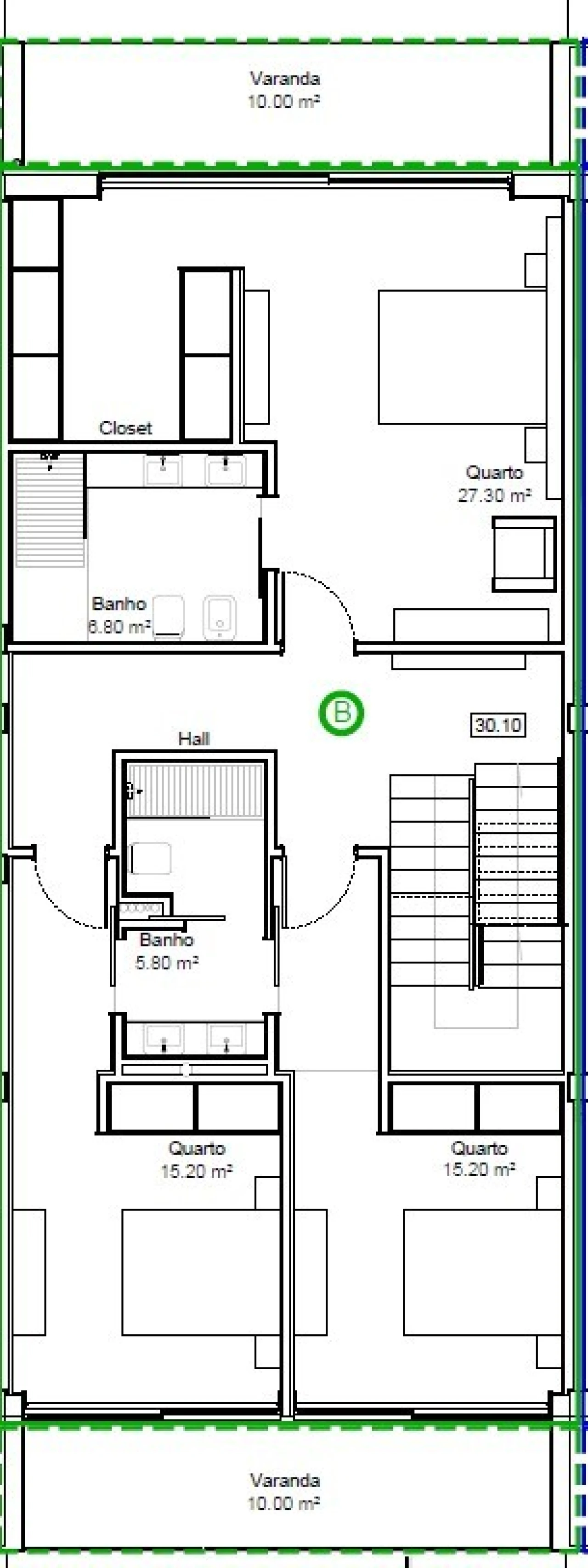 Quinta T3 para Venda em Canidelo Planta 3
