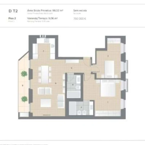 Apartamento T2 para Venda em Arroios Foto 12