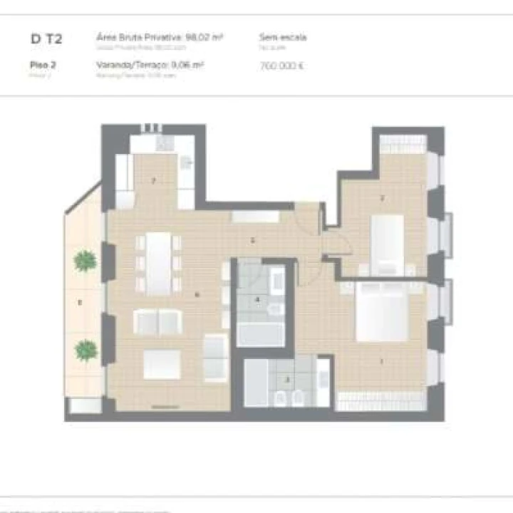 Apartamento T2 para Venda em Arroios Foto 12