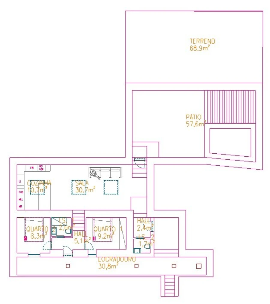 Moradia T2 para Venda em Almargem do Bispo, Pêro Pinheiro e Montelavar Planta 1