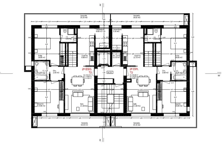 Apartamento T4 para Venda em Abraveses Planta 1