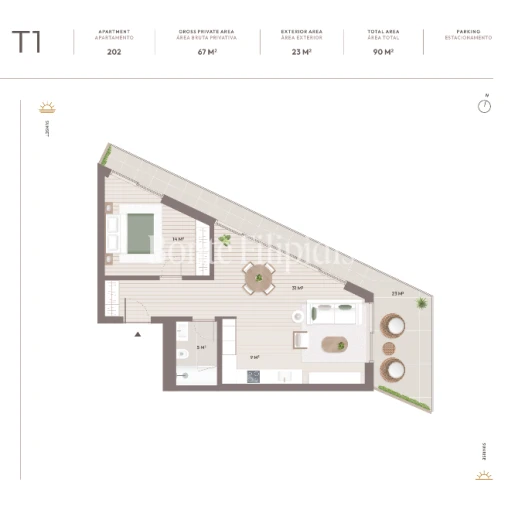 Apartamento T1 para Venda em Carcavelos e Parede Foto 12