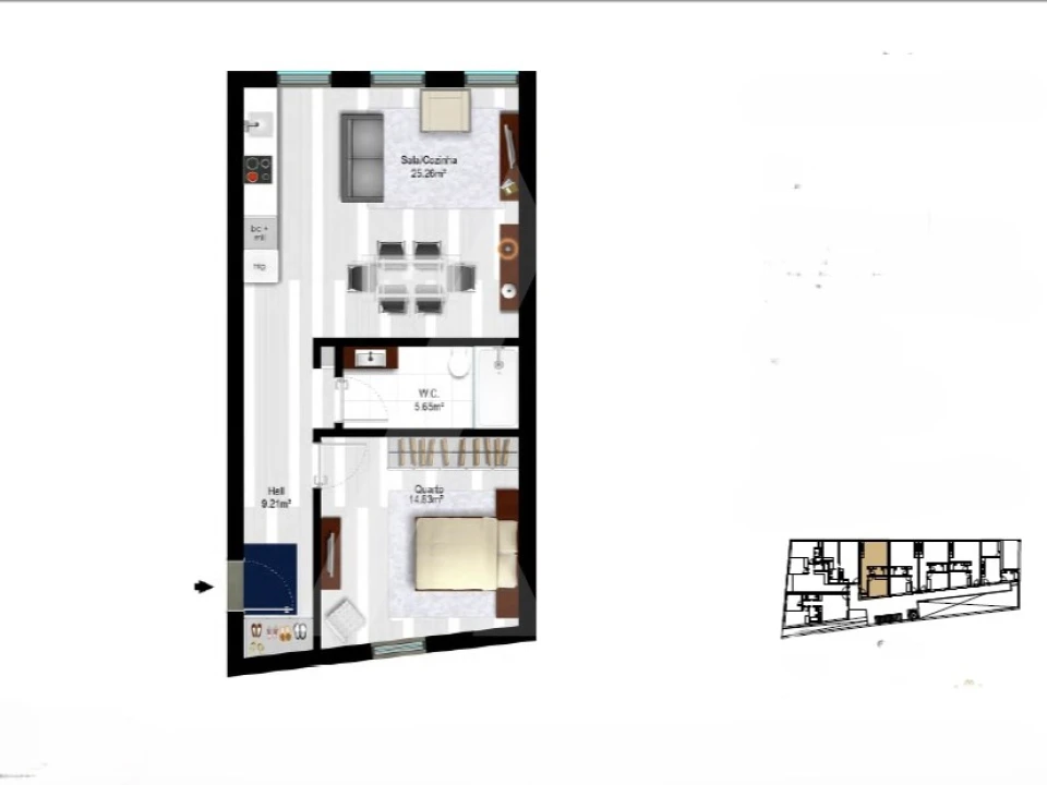 Apartamento T1 para Venda em Glória e Vera Cruz Foto 6