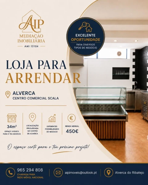 Loja para Arrendamento em ALVERCA DO RIBATEJO