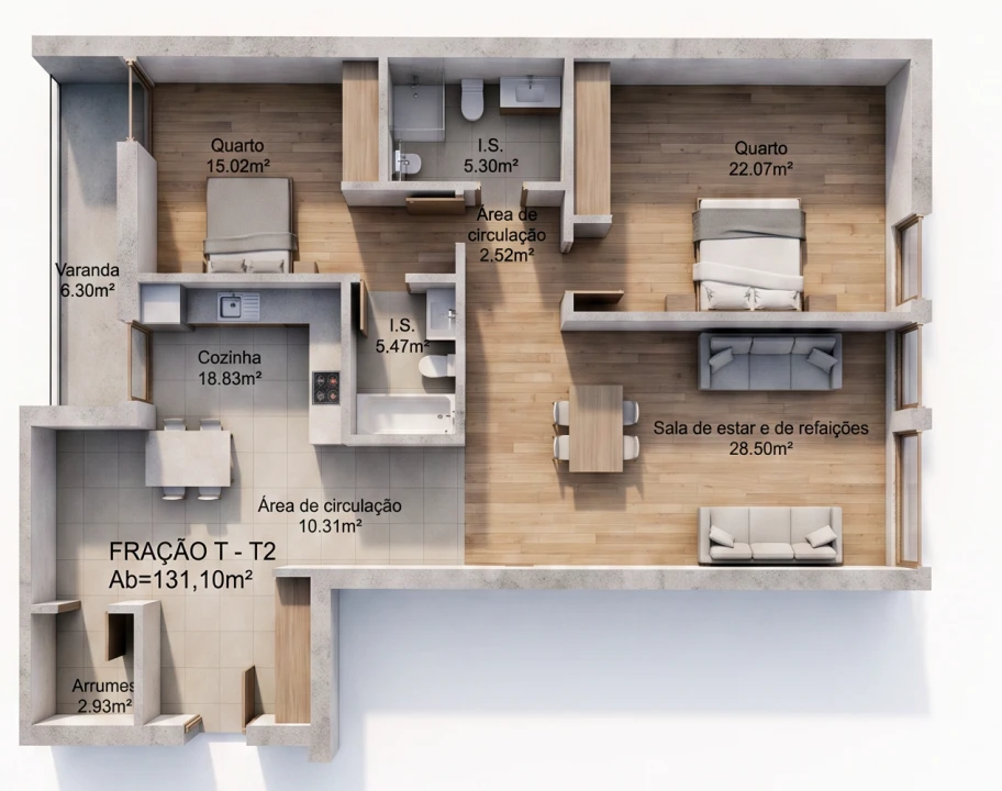 Apartamento T2 para Venda em Quarteira Foto 18