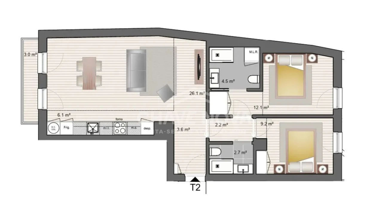 Apartamento T2 para Venda em Porto Foto 13